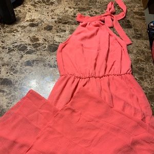 Flowy coral jumpsuit